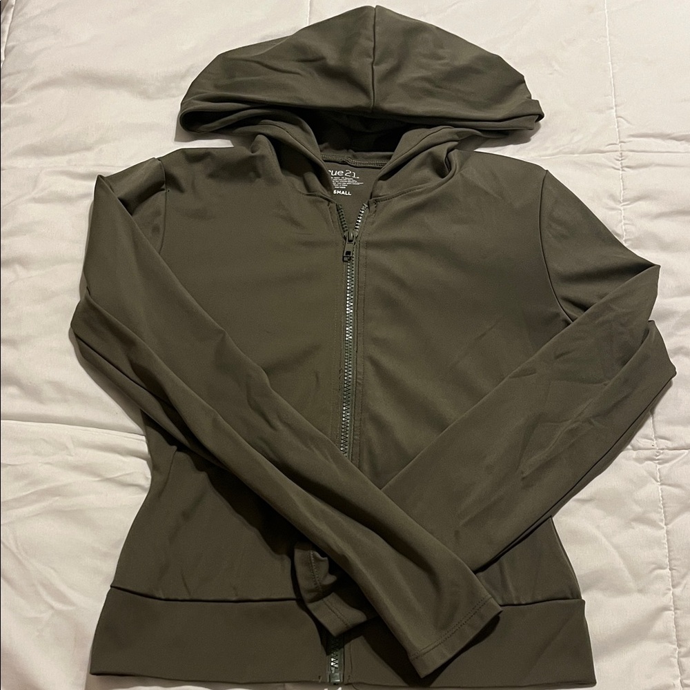 Rue21 Women's Olive Zip-Up Hoodie